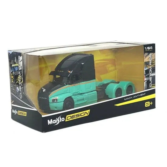 Camion Cap Tractor Mack Anthem negru/turquoise - 1/64 Maisto Design