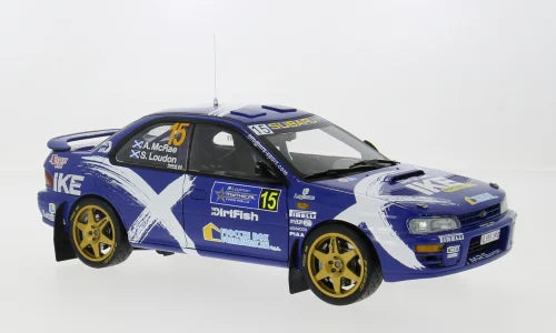 Subaru Impreza 555 #15 Alister McRae/Stuart Loudon Logiman Mythical Cars Rally 2023 - 1/18 Sun Star