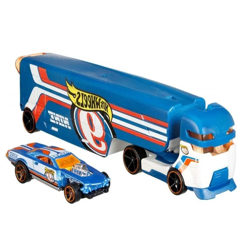 Camion Speedway Hauler Super Rigs cu masinuta - 1/64 Hot Wheels