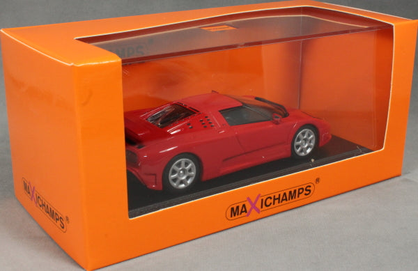 Bugatti EB 110 rosu 1994 cu vitrina plexiglass - 1/43 Maxichamps