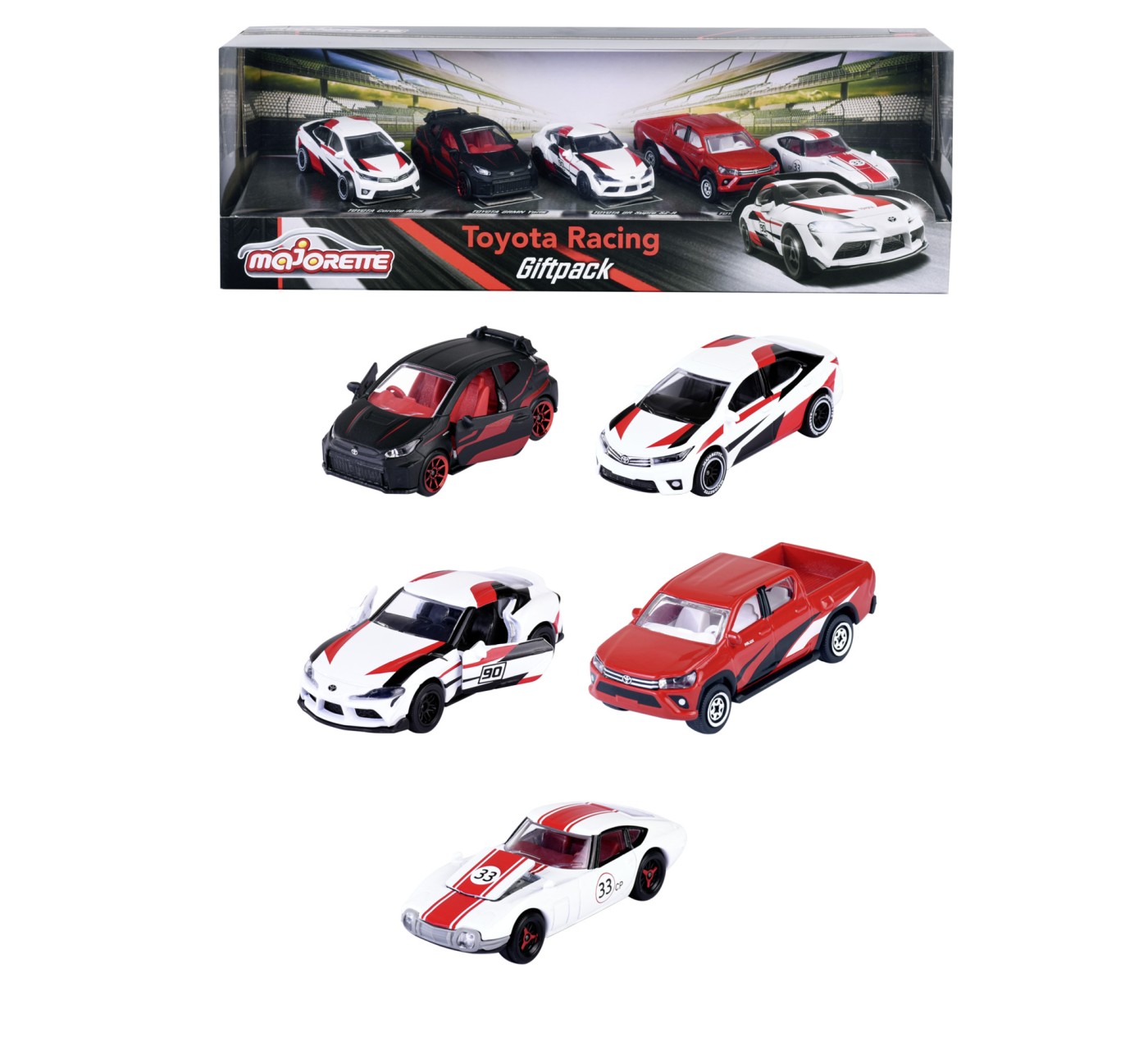 Set 5 masinute Toyota Racing - 1/64 Majorette