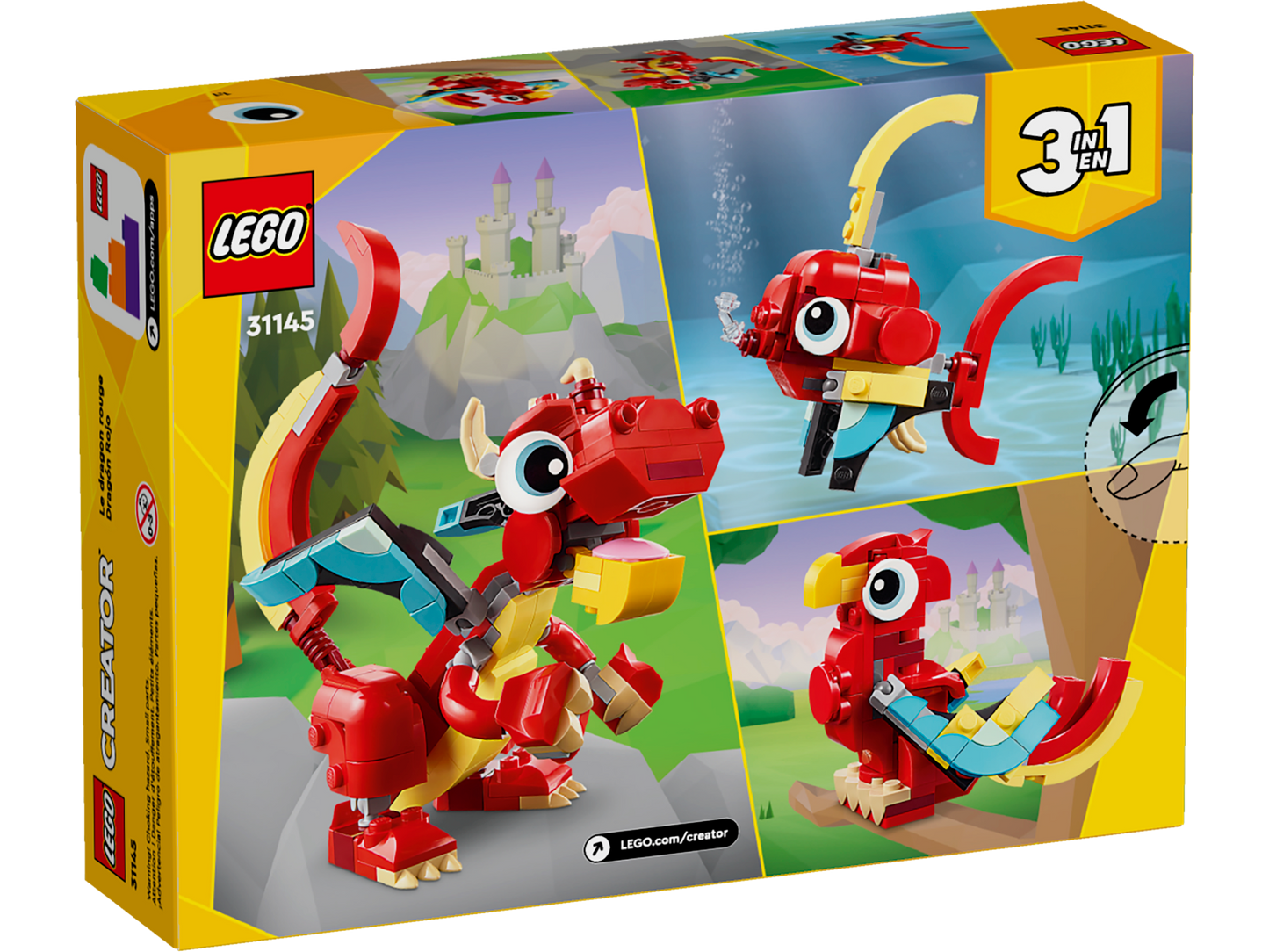 LEGO Creator 31145 - Dragon rosu (149 piese)