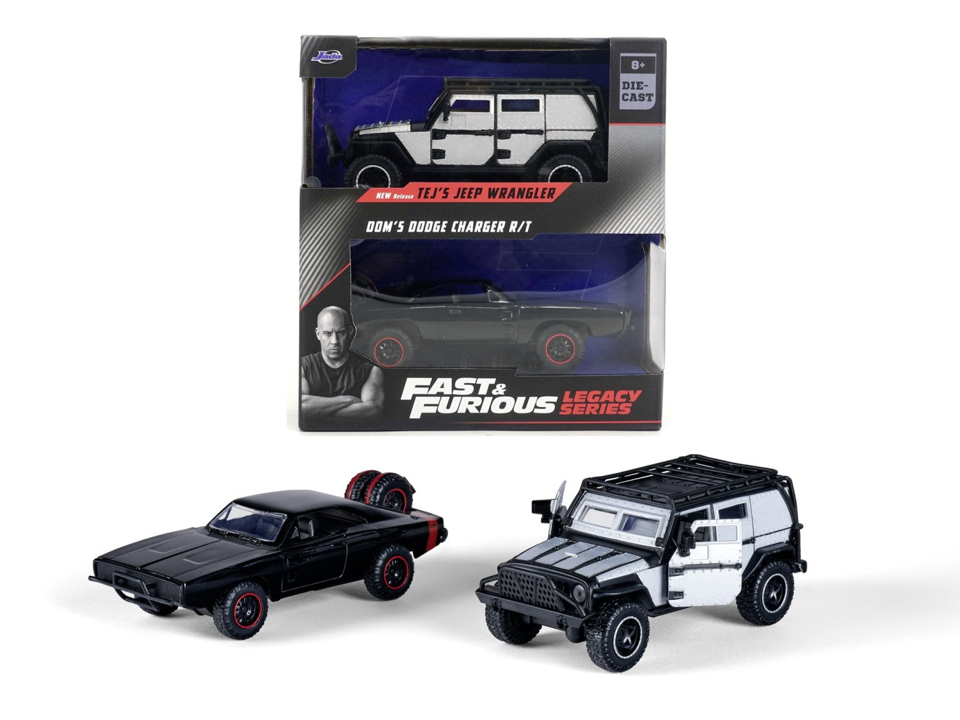 Set 2 masinute metalice - Jeep Wrangler si Dodge Charger R/T - 1/32 Jada