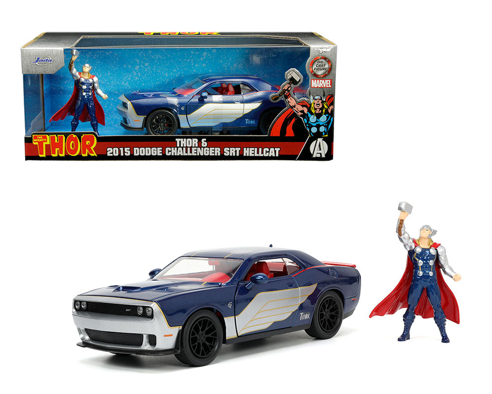Dodge Challenger 2015 Hellcat cu figurina Thor - 1/24 Jada