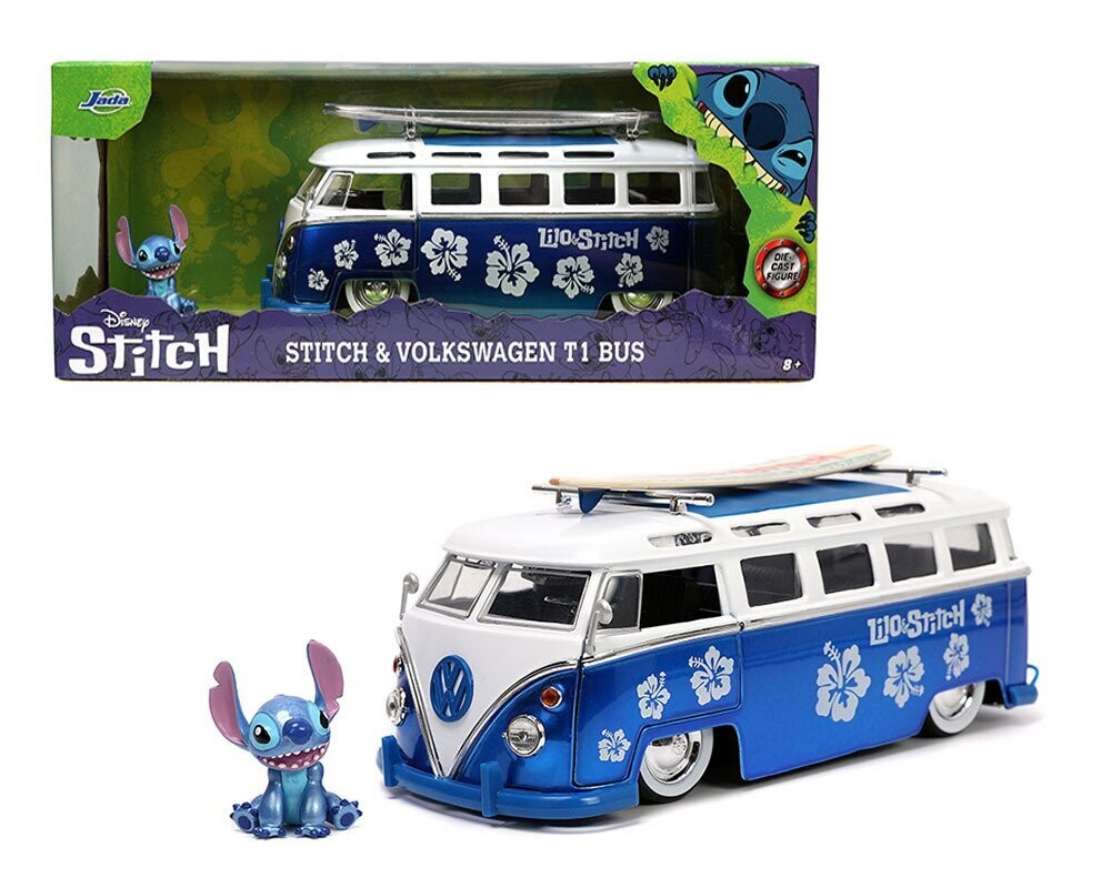 Volkswagen T1 Bus si figurina Stitch - 1/24 Jada