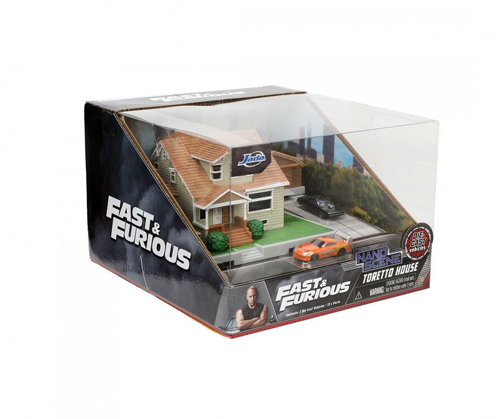 Diorama Casa Toretto cu 2 masinute 4cm - Jada