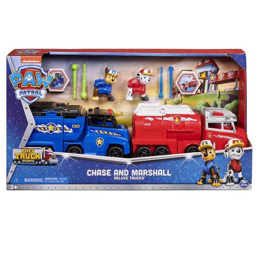 Set 2 camioane su 2 figurine Chase si Marshall - Deluxe Truck
