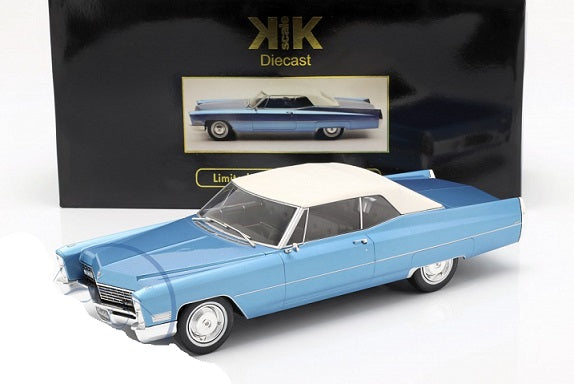 Cadillac De Ville Covertible cu soft top 1967 bleu/alb - 1/18 KK-Scale