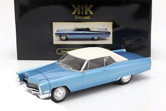 Cadillac De Ville Covertible cu soft top 1967 bleu/alb - 1/18 KK-Scale