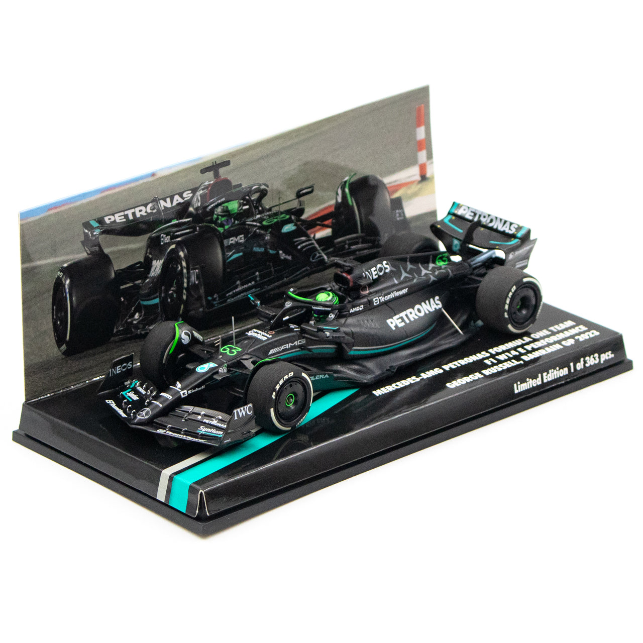 Formula 1 Mercedes-AMG Petronas F1 W14 E Performance Goerge Russell #63 Bahrain GP 2023 1/363pcs - 1/18 Minichamps