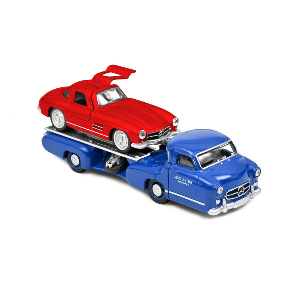 Set 2 masinute Mercedes Race Transporter si Mercedes SL 1955 - 1/64 Norev