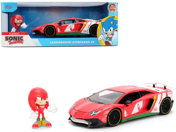 Lamborghini Aventador SV cu figurina Sonic The Hedgehog - 1/24 Jada