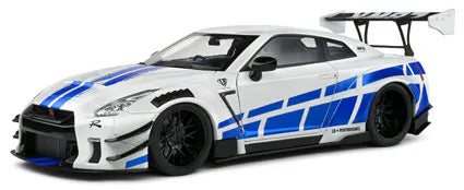 Nissan GT-R R35  LBWK Body Kit Type 2.0 alb/albastru - 1/18 Solido