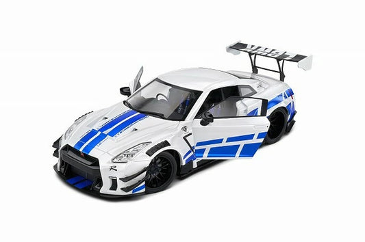 Nissan GT-R R35  LBWK Body Kit Type 2.0 alb/albastru - 1/18 Solido