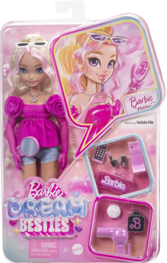 Papusa cu accesorii Barbie Dream Besties - Malibu 28cm