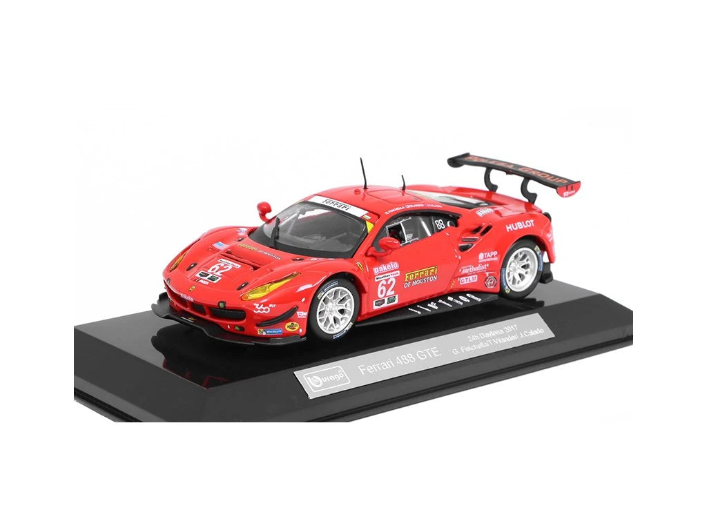Ferrari 488 GTE rosu 24h Daytona 2017 #62 cu vitrina plexiglass - 1/43 Bburago Signature