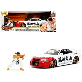 Nissan Skyline GT-R R34 2002 si figurina Ryu - 1/24 Jada