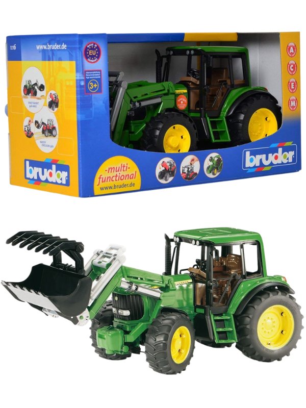 BRUDER 02052 - Tractor John Deere 6920 cu încărcător frontal