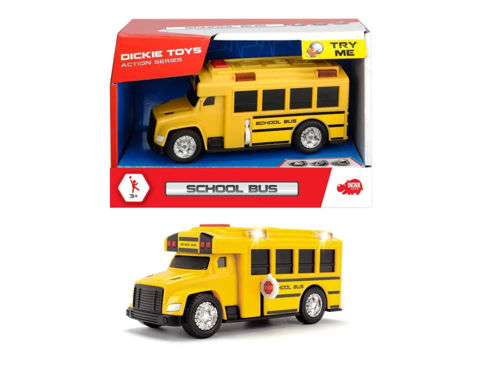 Masinuta Autobuz scolar Dickie Toys 15 cm cu lumini si sunete - Dickie Toys