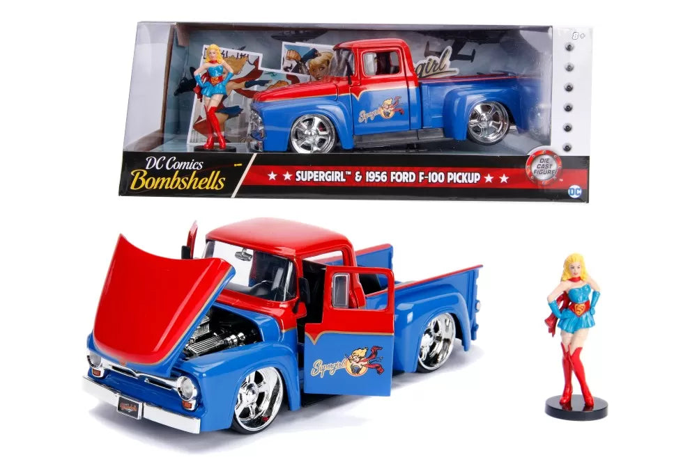Ford F-100 Pickup 1956 si Supergirl - 1/24 Jada