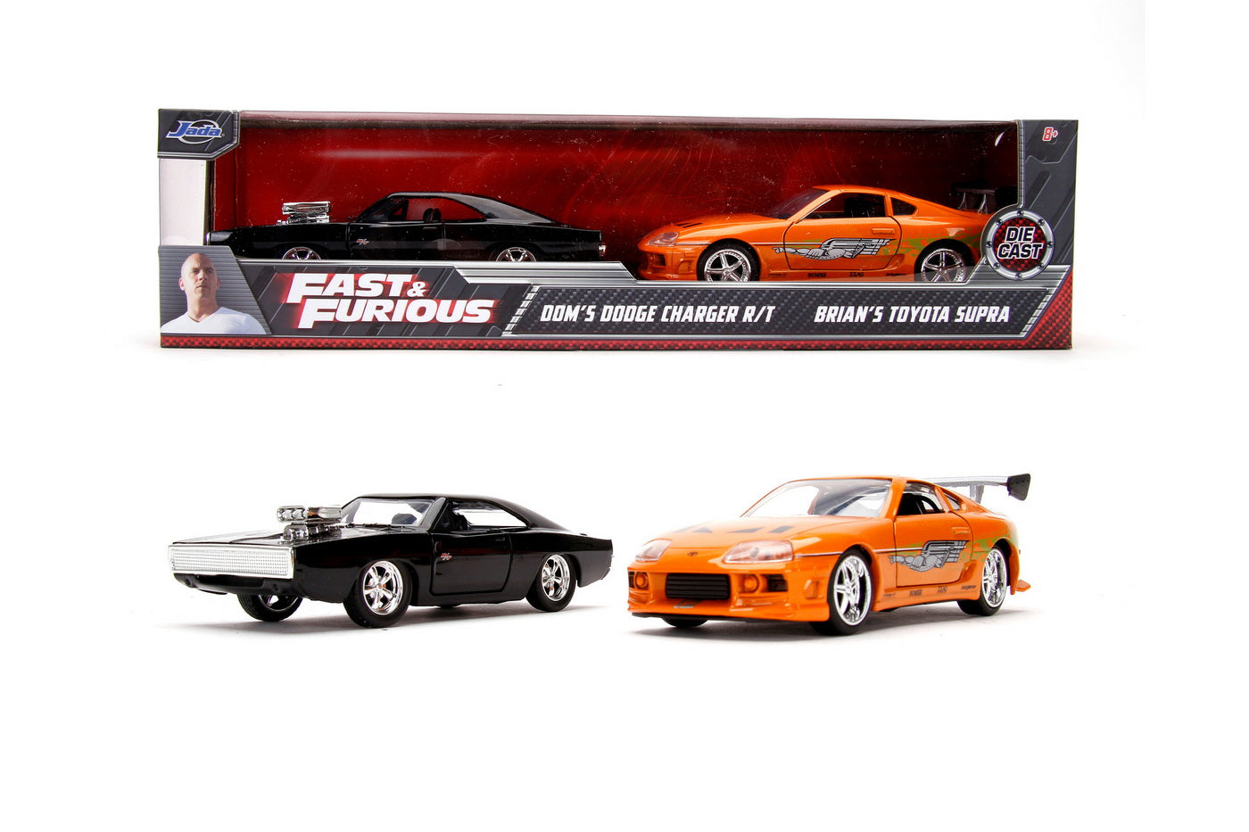 Set 2 masinute Fast&Furious Dodge Charger R/T si Toyota Supra - 1/32 Jada