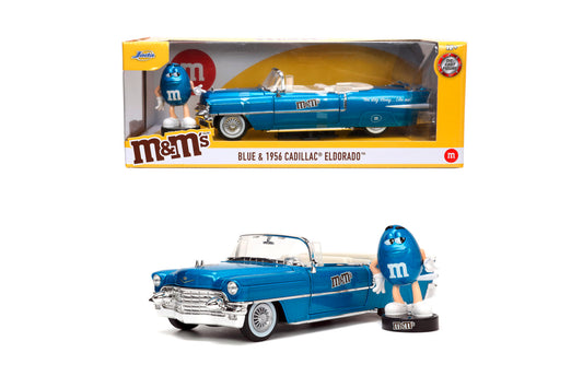 Cadillac Eldorado 1956 si figurina M&M's blue - 1/24 Jada