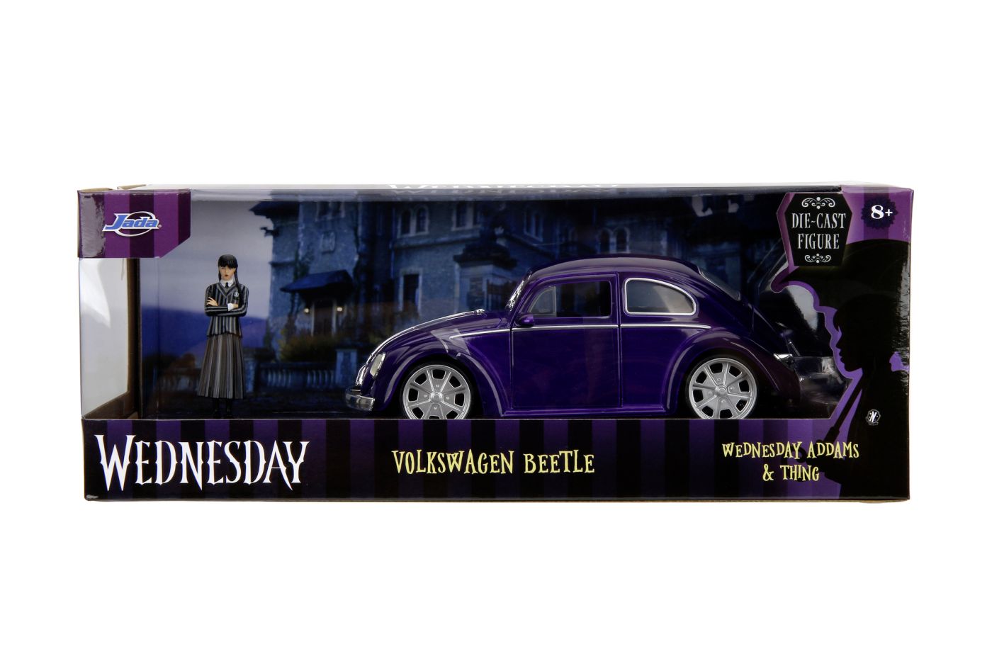 Volkswagen Beetle cu figurina Wednesday - 1/24 Jada