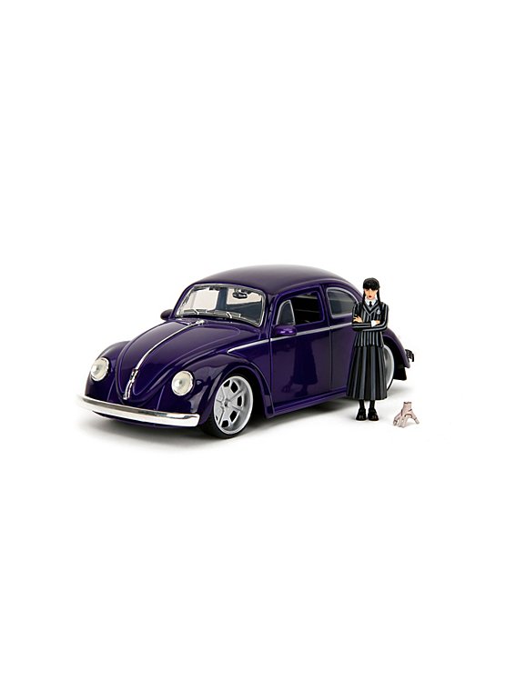 Volkswagen Beetle cu figurina Wednesday - 1/24 Jada