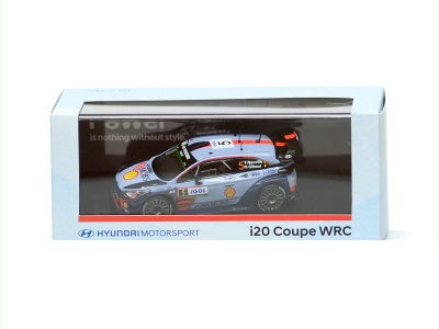 Hyundai i20 Coupe WRC #5 Winner Rallye Tour de Corse 2017 Neuville, Gilsoul cu vitrina plexiglass -1/43 PTC  Collectibles Industry