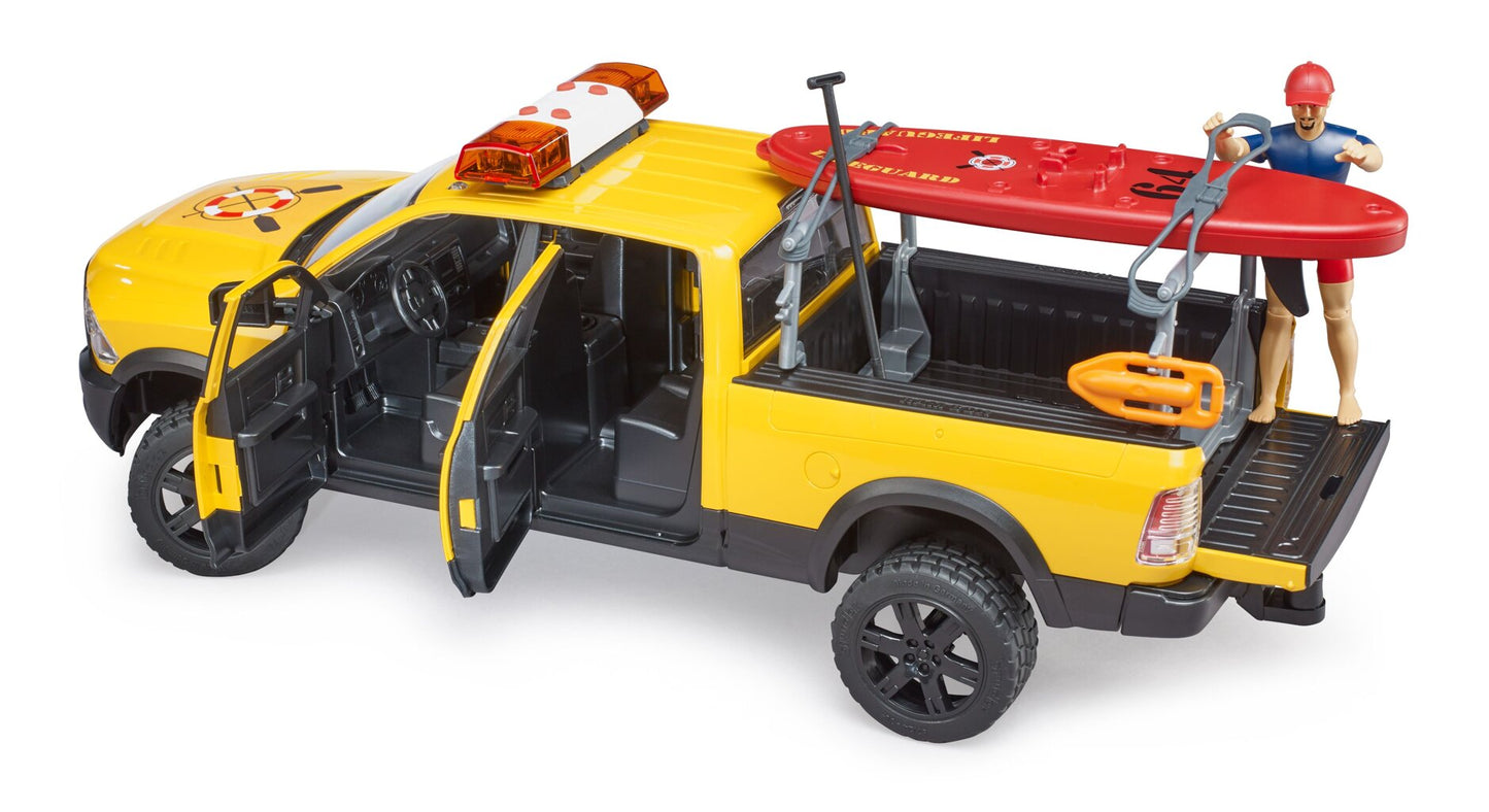 BRUDER 2506 - RAM 2500 Power Wagon Serviciu de salvamari, cu figurină și accesorii