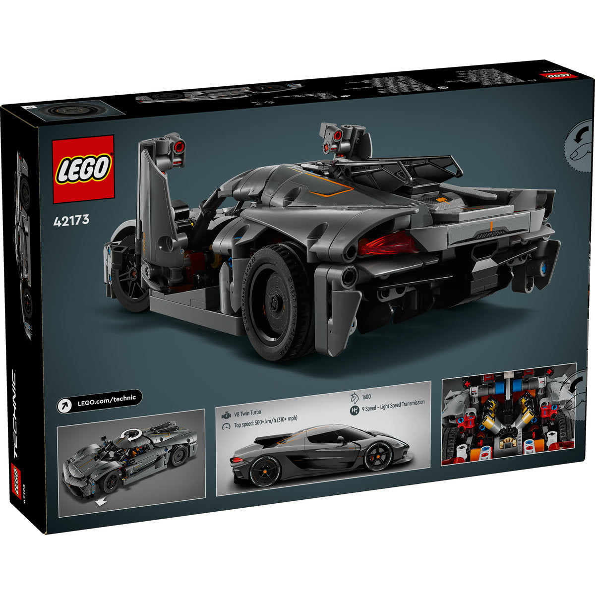 LEGO Technic 42173 - Hipermasina Koenigsegg Jesko Absolut gri (801 piese)