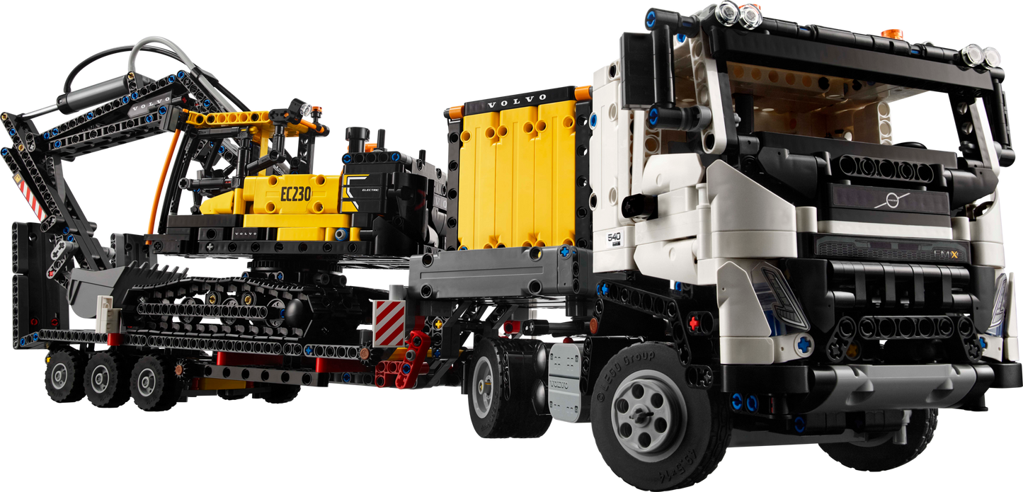 LEGO Technic 42175 - Camionul FMX si excavatorul electric EC230 de la Volvo (2274 piese)