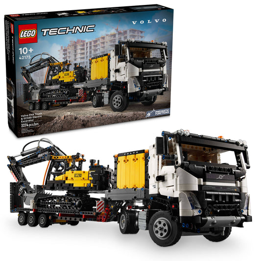 LEGO Technic 42175 - Camionul FMX si excavatorul electric EC230 de la Volvo (2274 piese)