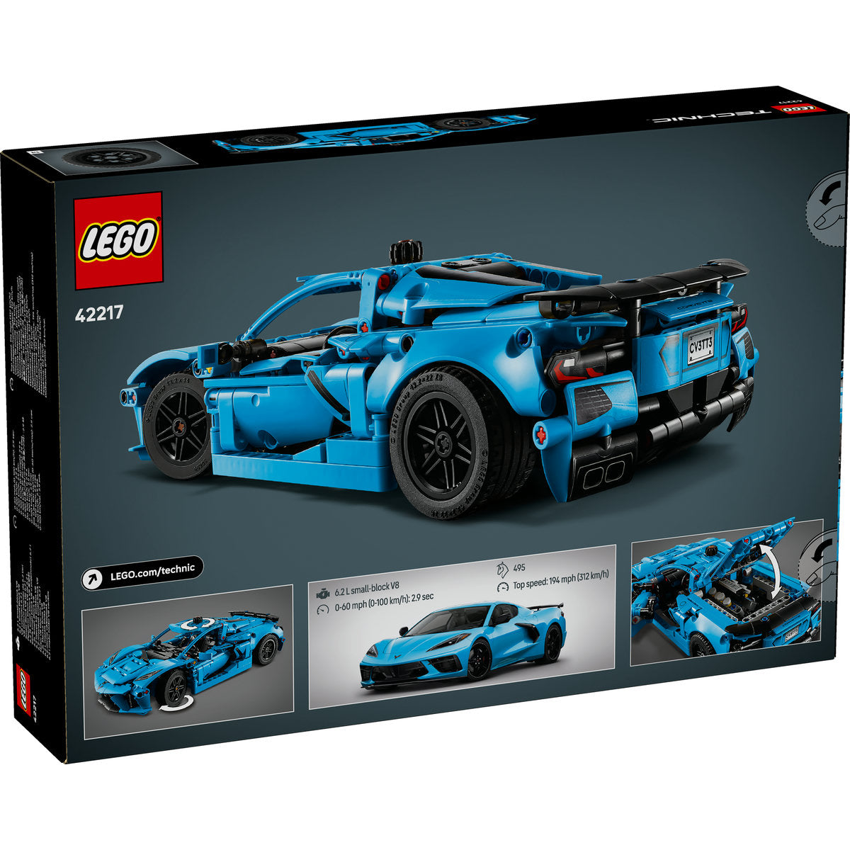 LEGO Technic 42217 - Chevrolet Corvette Stingray albastru (732 piese)