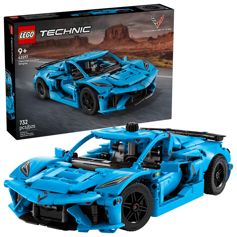 LEGO Technic 42217 - Chevrolet Corvette Stingray albastru (732 piese)