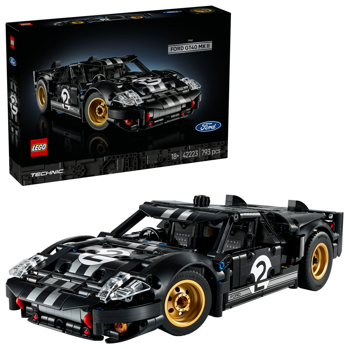 LEGO Technic 42223 - Masina de curse 1966 Ford GT40 MKII (793 piese)