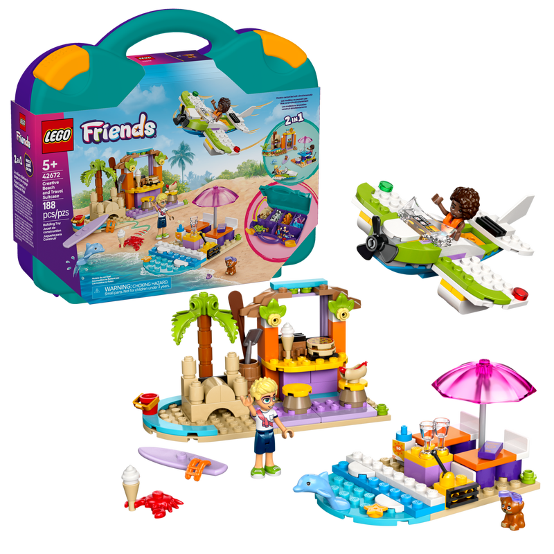 LEGO Friends 42672 - Valiza creativa de plaja si calatorie (188 piese)