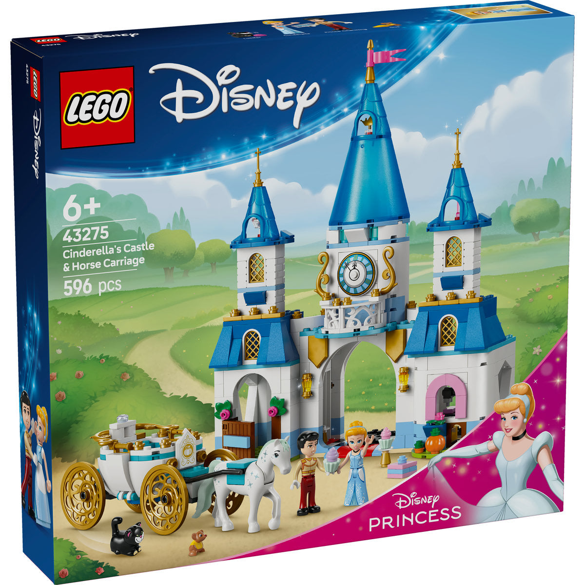 LEGO Disney Princess 43275 - Castelul si caleasca Cenusaresei (596 piese)