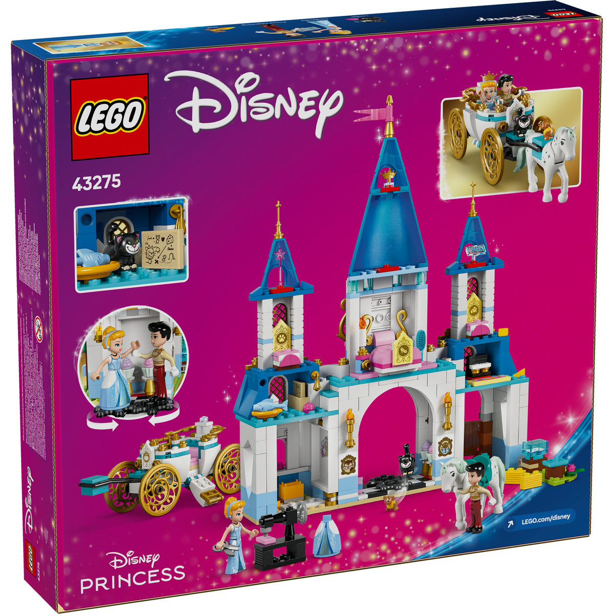 LEGO Disney Princess 43275 - Castelul si caleasca Cenusaresei (596 piese)