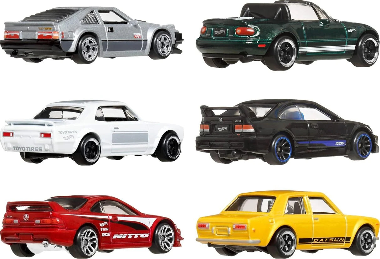 Set 6 masinute Hot Wheels Silver Series Japan Style - 1/64 Hot Wheels