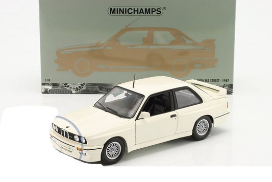 BMW M3 E30 Street 1987 alb - 1/18 Minichamps
