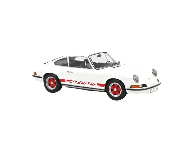 Porsche 911 Carrera RS 2.7 year 1973 Grand Prix alb/rosu -  1/12 Norev