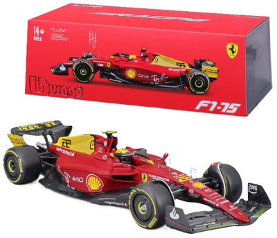 Formula 1 Ferrari F1-75 Carlos Sainz 2022 #55 cu vitrina plexiglass - 1/24 Bburago