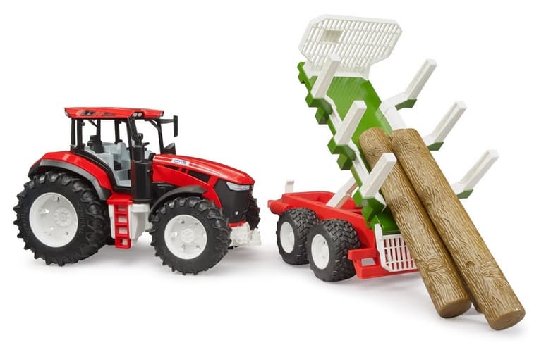 BRUDER 03453 - Tractor ROADMAX cu remorcă și bușteni