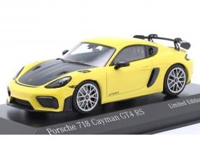 Porsche 718 Cayman GT4 RS galben 1/200pcs cu vitrina plexiglass - 1/43 Minichamps