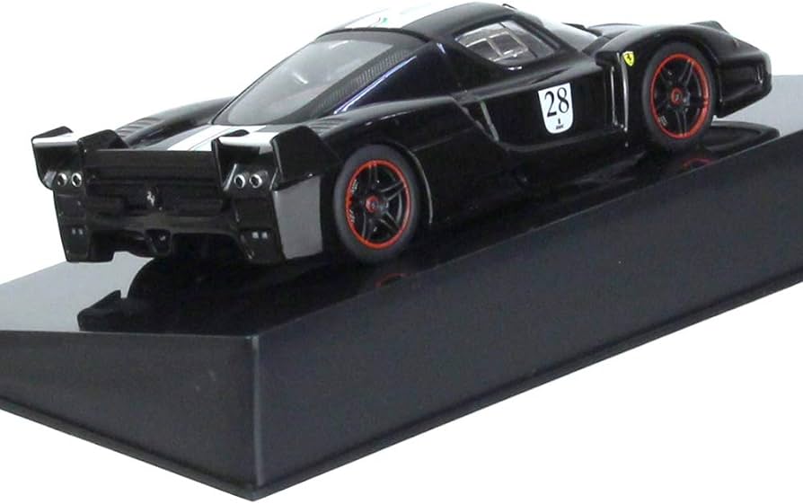 Ferrari Fxx negru #28  cu vitrina plexiglass - 1/43 Hot Wheels Elite