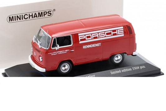 Volkswagen T2 Transporter Delivery van 1972 "Porsche" 1/1504 pcs cu vitrina plexiglass - 1/43 Minichamps