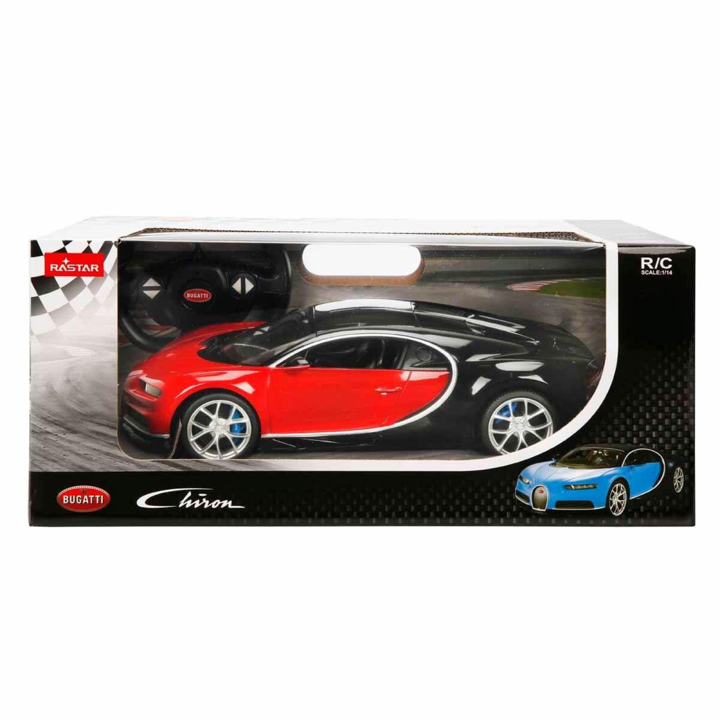 Bugatti Chiron rosu/negru cu telecomanda - 1/14 Rastar