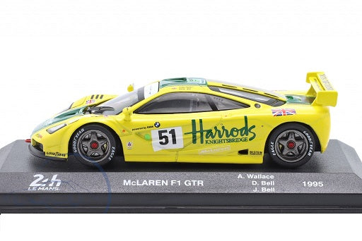 McLaren F1 GTR galben/verde #51 cu vitrina plexiglass - 1/43 Altaya