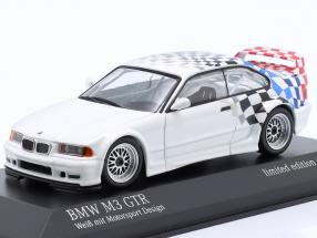 BMW M3 GTR E36 1993 alb Motorsport design 1/650pcs cu vitrina plexiglass - 1/43 Minichamps